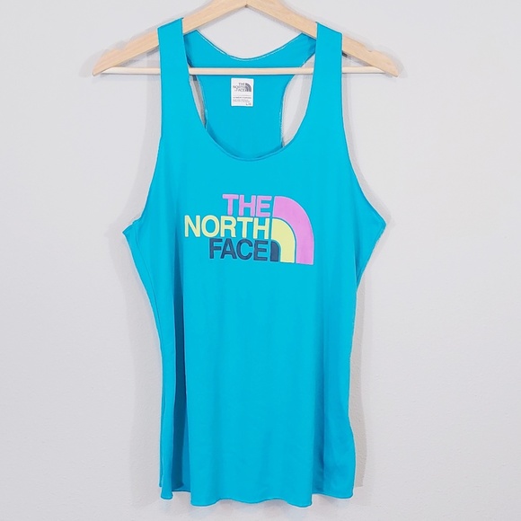 The North Face Tops - The North Face Logo Turquoise Racerback Tank Top